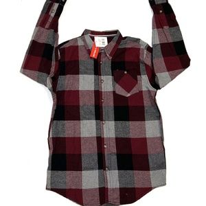 Liberty‎ & Valor Boys Flannel Shirt Plaid Long Sleeve Button Up Sz Large NEW